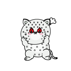 熱意のある小ちゃなユキヒョウ