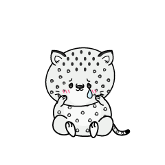 悲しい小ちゃなユキヒョウ