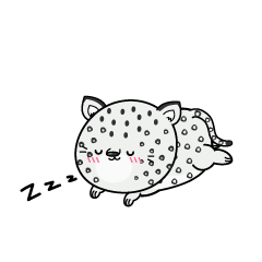 眠る小ちゃなユキヒョウ