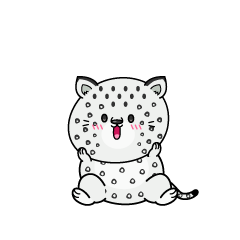 驚く小ちゃなユキヒョウ