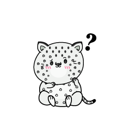 考える小ちゃなユキヒョウ