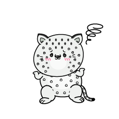 困る小ちゃなユキヒョウ
