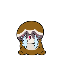 大泣きする小ちゃなナマケモノ