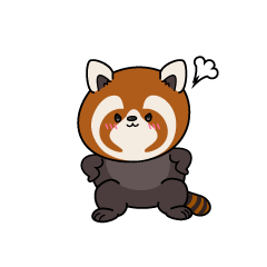怒る小ちゃなレッサーパンダ