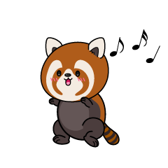 踊る小ちゃなレッサーパンダ