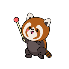 説明する小ちゃなレッサーパンダ