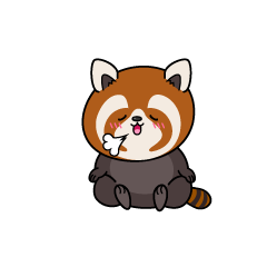 リラックスする小ちゃなレッサーパンダ