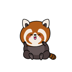 笑顔の小ちゃなレッサーパンダ