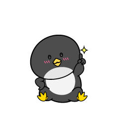 指差しする小ちゃなペンギン