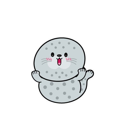 驚く小ちゃなゴマアザラシ