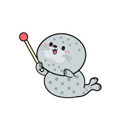 説明する小ちゃなゴマアザラシ