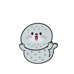 驚く小ちゃなゴマアザラシ