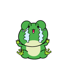 大泣きする小ちゃなカエル