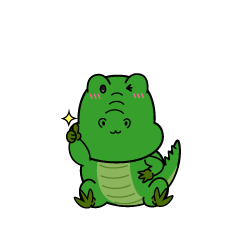 いいねする小ちゃなワニ