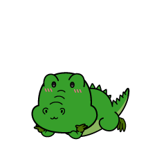 じっと見る小ちゃなワニ