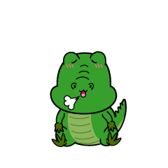 リラックスする小ちゃなワニ