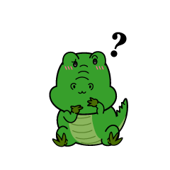 考える小ちゃなワニ