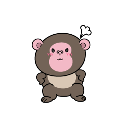 怒る小ちゃなニホンザル