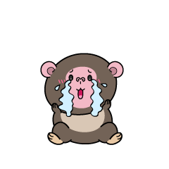 大泣きする小ちゃなニホンザル