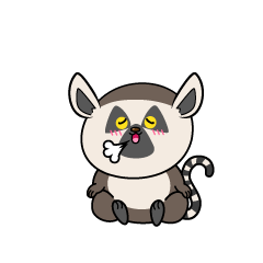 リラックスする小ちゃなワオキツネザル