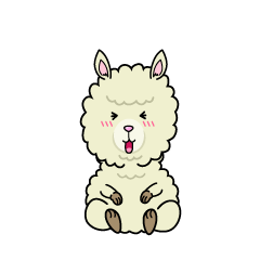 笑う小ちゃなアルパカ