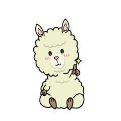 指差しする小ちゃなアルパカ