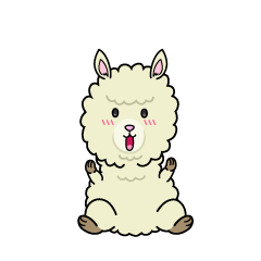 驚く小ちゃなアルパカ