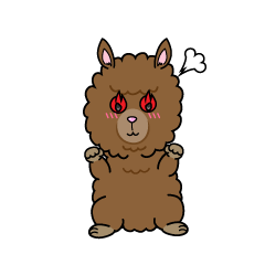 熱意のある小ちゃなリャマ