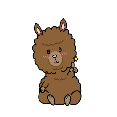 指差しする小ちゃなリャマ