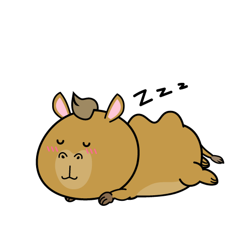 眠る小ちゃなラクダ
