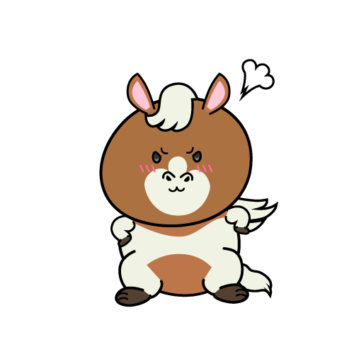 怒る小ちゃなポニー