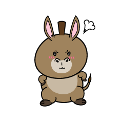 怒る小ちゃなロバ