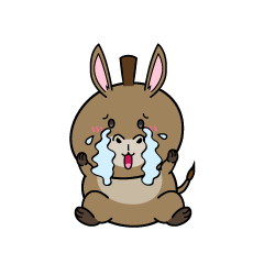 大泣きする小ちゃなロバ