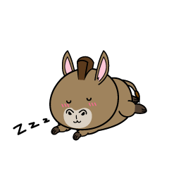 眠る小ちゃなロバ