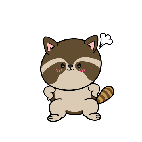 怒る小ちゃなアライグマ