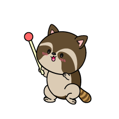 説明する小ちゃなアライグマ