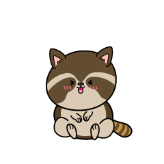 笑う小ちゃなアライグマ