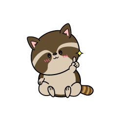 指差しする小ちゃなアライグマ