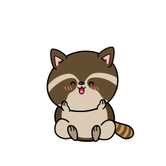 笑顔の小ちゃなアライグマ