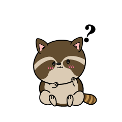 考える小ちゃなアライグマ