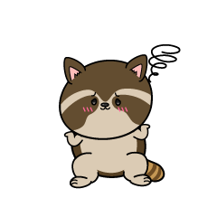 困る小ちゃなアライグマ