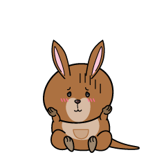 絶望する小ちゃなカンガルー