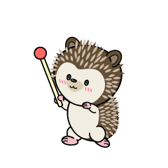 説明する小ちゃなハリネズミ