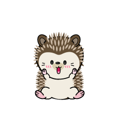 驚く小ちゃなハリネズミ