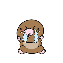 大泣きする小ちゃなモグラ