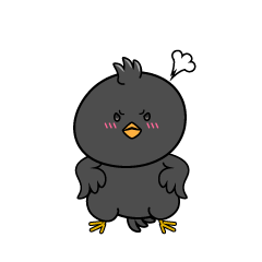 怒る小ちゃなカラス