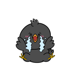 大泣きする小ちゃなカラス