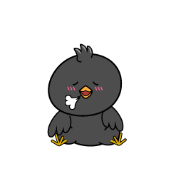 リラックスする小ちゃなカラス