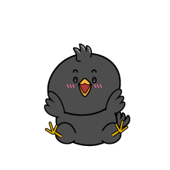 驚く小ちゃなカラス