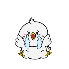 大泣きする小ちゃな白いハト